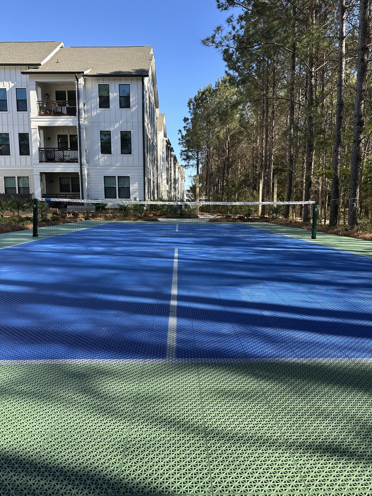 Commercial pickleball court installation