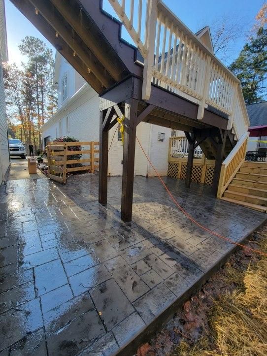 Stamped patio hardscape installation NC